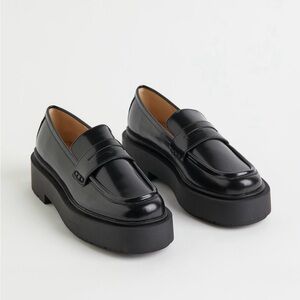 Genuine leather chunky loafers size 10